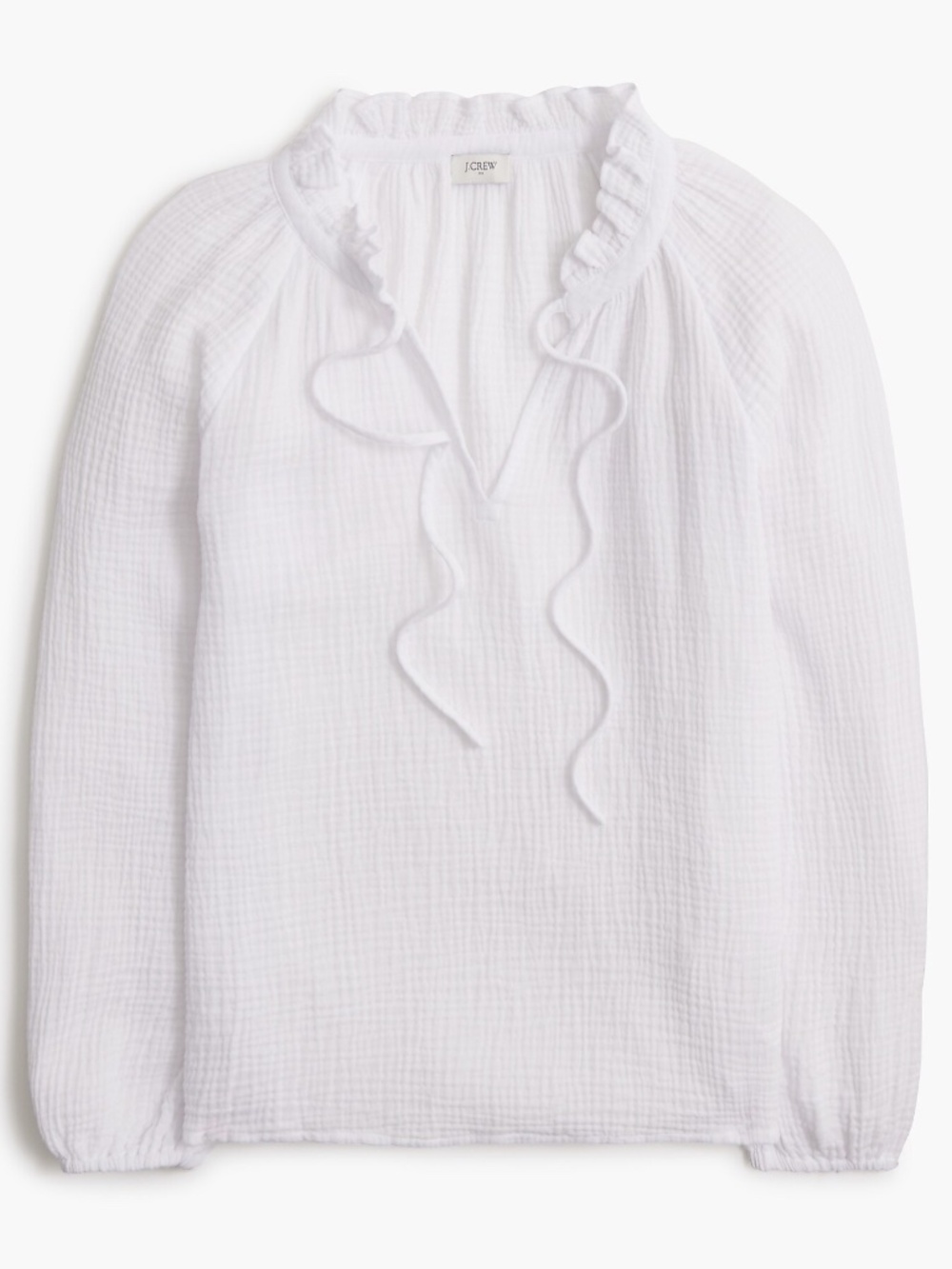 NWT J.Crew Factory Petite Long-sleeve Gauze Tie-neck Top